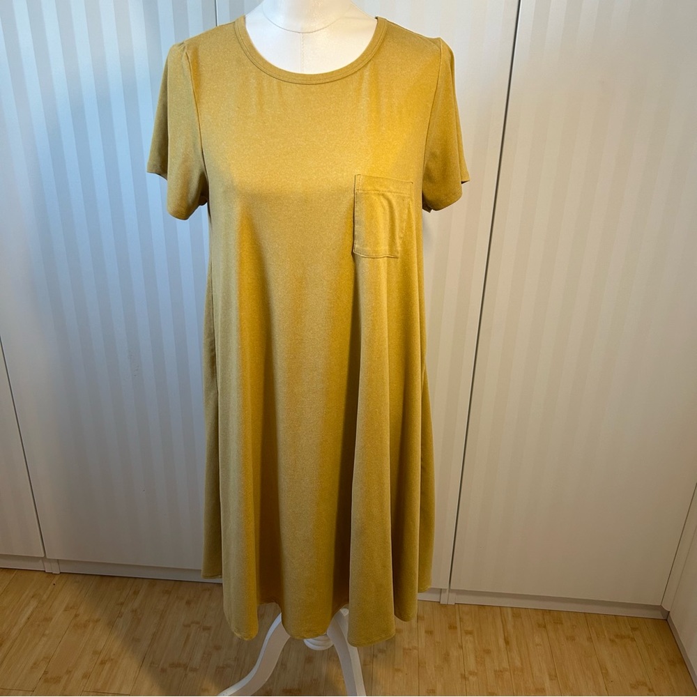 LuLaRoe golden yellow short sleeve dress soft comfortable Size M